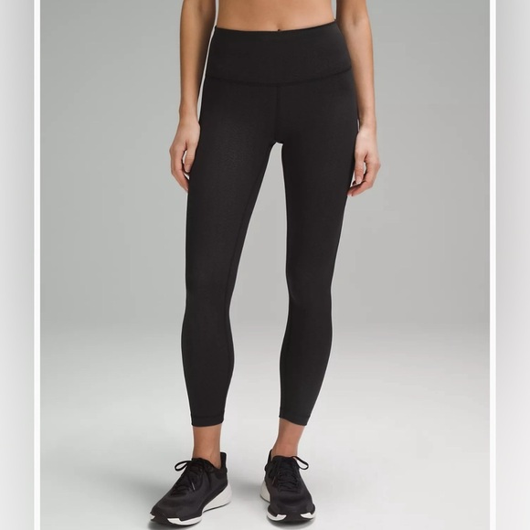 NWT Lululemon Wunder Train High-Rise Tight 25" Distressed Twill Emboss Black 4 - Picture 2 of 11
